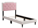 Deb Twin Box Spring Bed, White/Pink