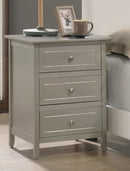Daniel 3-Drawers Nightstand, Silver Champagne