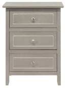 Daniel 3-Drawers Nightstand, Silver Champagne
