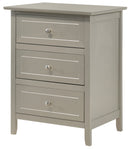 Daniel 3-Drawers Nightstand, Silver Champagne
