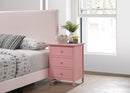 Daniel 3-Drawers Nightstand, Pink
