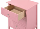 Daniel 3-Drawers Nightstand, Pink