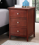 Daniel 3-Drawers Nightstand, Cherry