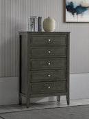 Daniel 5-Drawers Chest, Gray