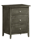 Daniel 3-Drawers Nightstand, Gray