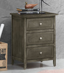 Daniel 3-Drawers Nightstand, Gray