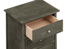 Daniel 3-Drawers Nightstand, Charcoal Gray