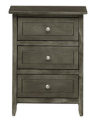 Daniel 3-Drawers Nightstand, Charcoal Gray