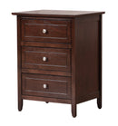 Daniel 3-Drawers Nightstand, Cappuccino