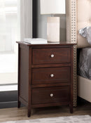 Daniel 3-Drawers Nightstand, Cappuccino