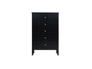 Daniel 5-Drawers Chest, Black