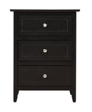 Daniel 3-Drawers Nightstand, Black