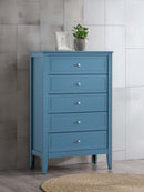 Daniel 5-Drawers Chest, Teal