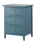 Daniel 3-Drawers Nightstand, Teal