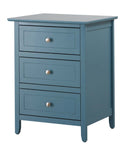 Daniel 3-Drawers Nightstand, Teal