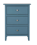 Daniel 3-Drawers Nightstand, Teal