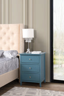 Daniel 3-Drawers Nightstand, Teal