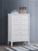 Daniel 5-Drawers Chest, White