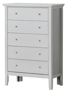 Primo 5-Drawers Chest, Silver Champagne