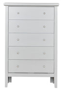 Primo 5-Drawers Chest, Silver Champagne