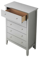 Primo 5-Drawers Chest, Silver Champagne