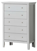 Primo 5-Drawers Chest, Silver Champagne