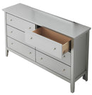 Primo 6-Drawers Dresser, Silver Champagne