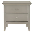 Primo 2-Drawers Nightstand, Silver Champagne