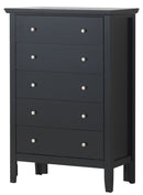 Primo 5-Drawers Chest, Black