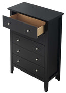 Primo 5-Drawers Chest, Black