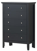 Primo 5-Drawers Chest, Black