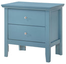Primo 2-Drawers Nightstand, Teal