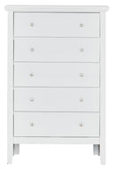 Primo 5-Drawers Chest, White