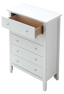 Primo 5-Drawers Chest, White