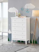 Primo 5-Drawers Chest, White