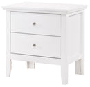 Primo 2-Drawers Nightstand, White