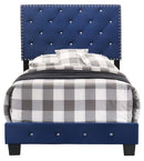 Suffolk Twin Box Spring Bed, Navy Blue