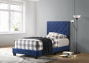 Suffolk Twin Box Spring Bed, Navy Blue