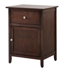 Izzy 1-Drawer Nightstand, Cappuccino