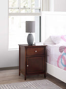 Izzy 1-Drawer Nightstand, Cappuccino