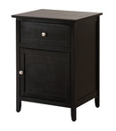 Izzy 1-Drawer Nightstand, Black