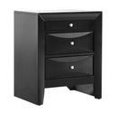 Marilla 3-Drawers Nightstand, Black