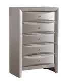 Marilla 5-Drawers Chest, Silver Champagne