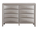 Marilla 8-Drawers Dresser, Silver Champagne