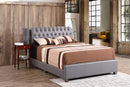 Marilla Full Box Spring Bed, Light Gray