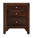 Marilla 3-Drawers Nightstand, Cappuccino