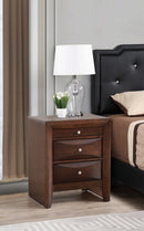 Marilla 3-Drawers Nightstand, Cappuccino