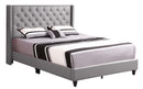 Julie Queen Box Spring Bed, Light Gray