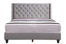 Julie Queen Box Spring Bed, Light Gray