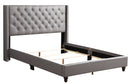 Julie Queen Box Spring Bed, Light Gray